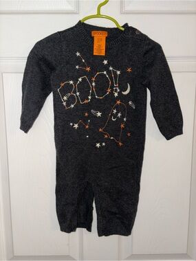 Charcoal 'BOO!' Constellation Knit One-Piece for Kids